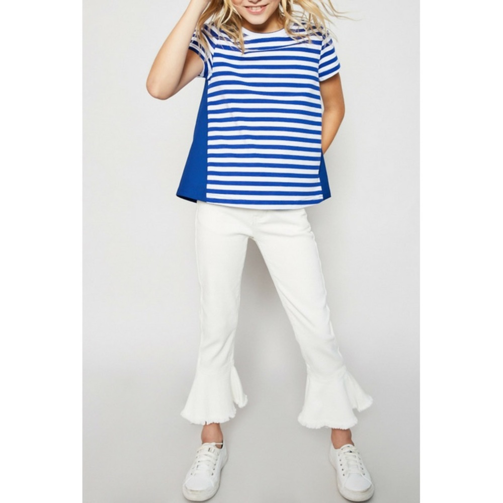 stripe cotton-back tee